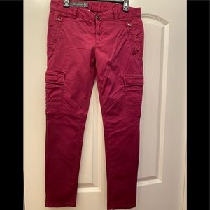armani exchange maroon cargo pants